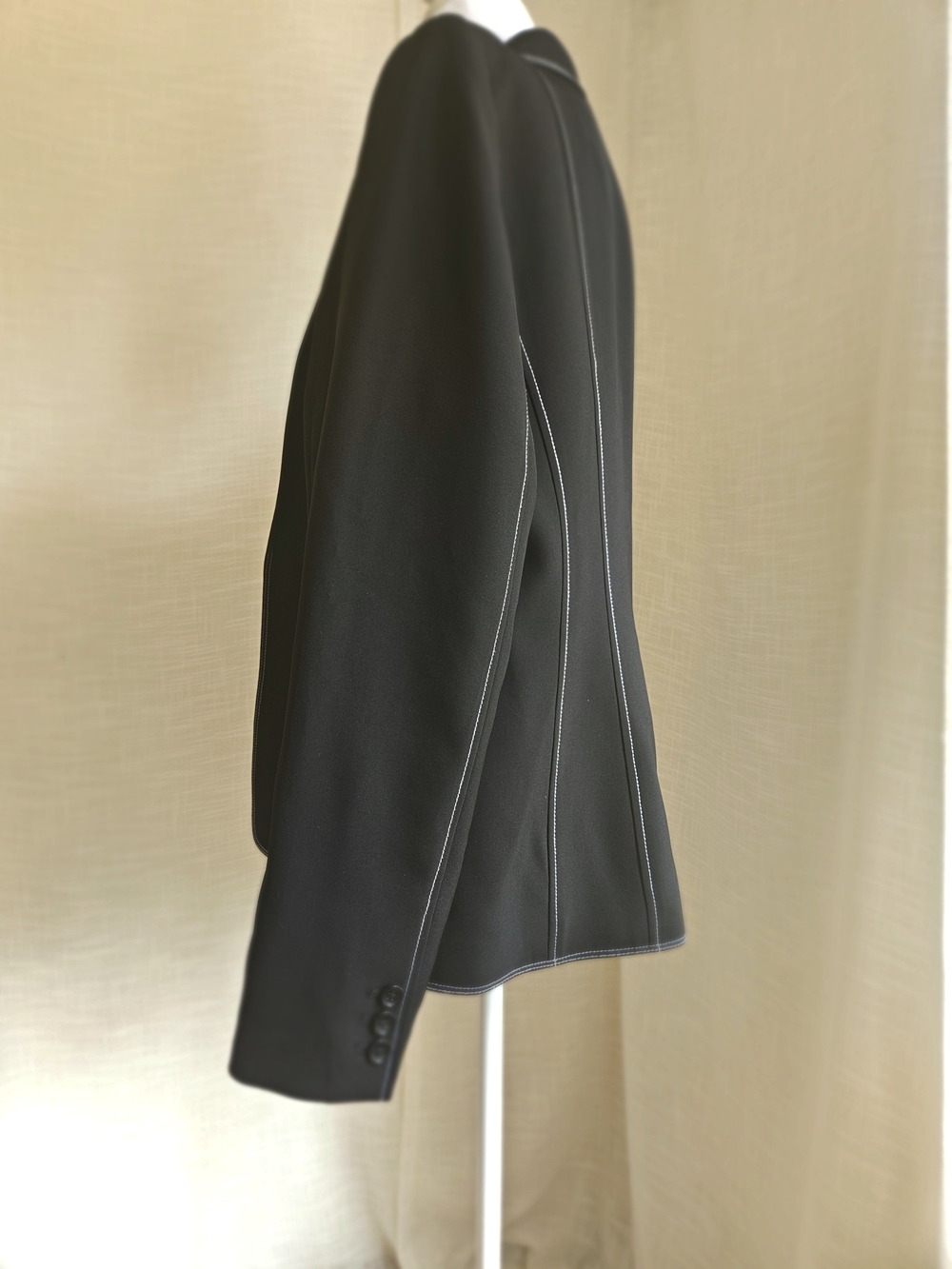 ​Donna Karan New York Women's Double-Breasted Contrast Stitch Blazer - Size L - Picture 6 of 16
